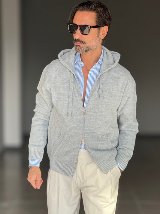 BEIGE COTTON OPEN CARDIGAN