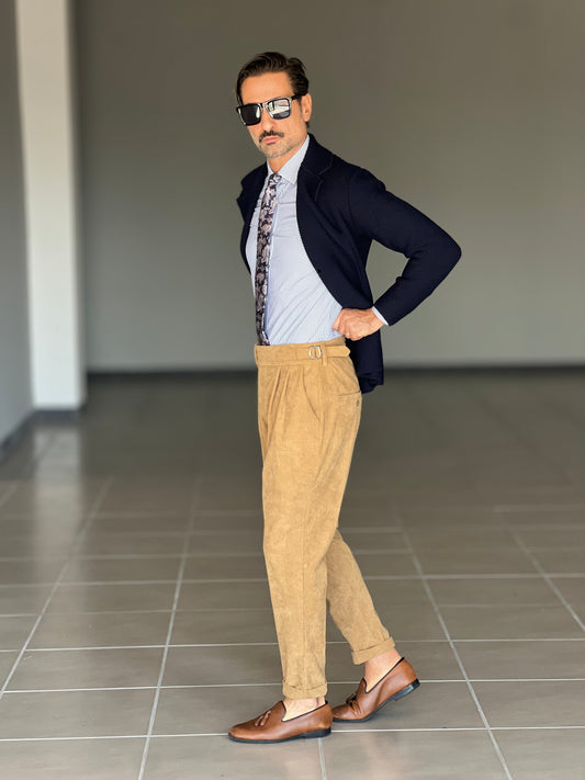 BLACK CHAIN VISCOSE TROUSERS