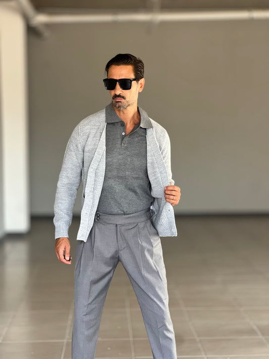 BEIGE COTTON OPEN CARDIGAN