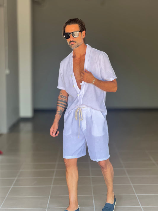 COORDINATO BIANCO CREP CON BERMUDA