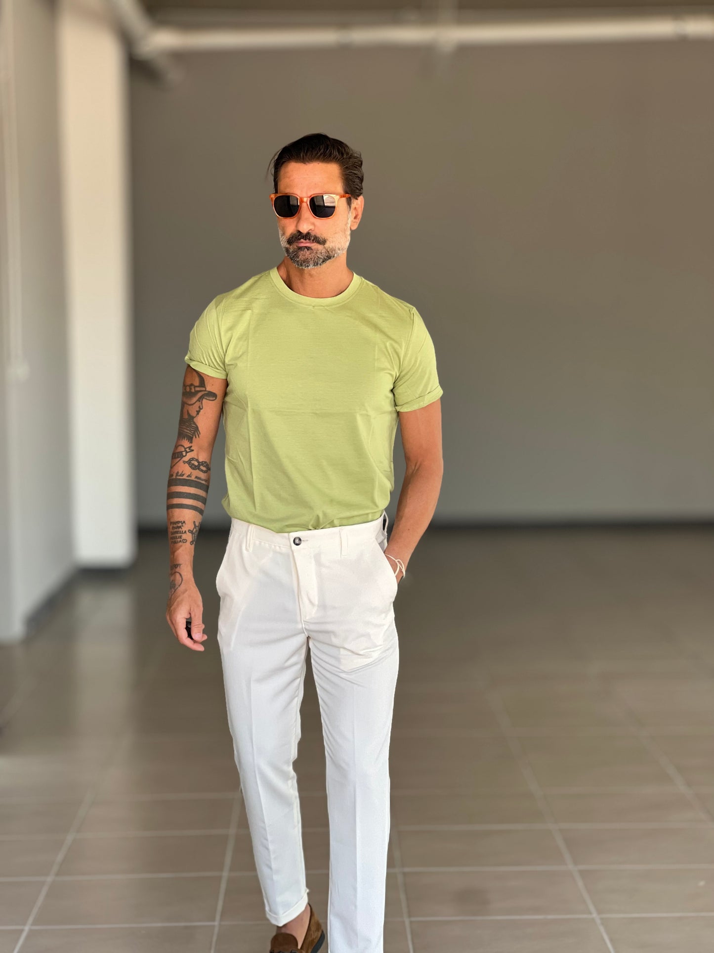 T SHIRT VERDE SALVIA FILO DI SCOZIA MEZZA MANICA