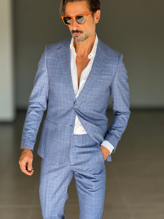 ABITO GALLES CELESTE MONOPETTO