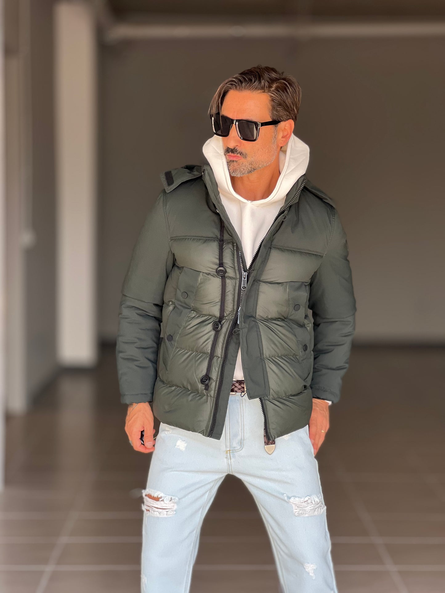 PIUMINO VERDE TECNCO E TESSUTO DOPPIO CURSORE HAPPER