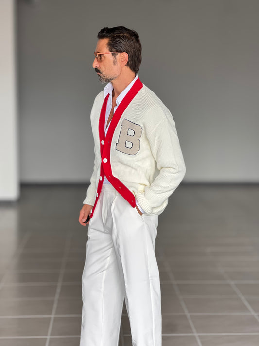 BLUE THREAD COTTON CREW NECK SWEATER