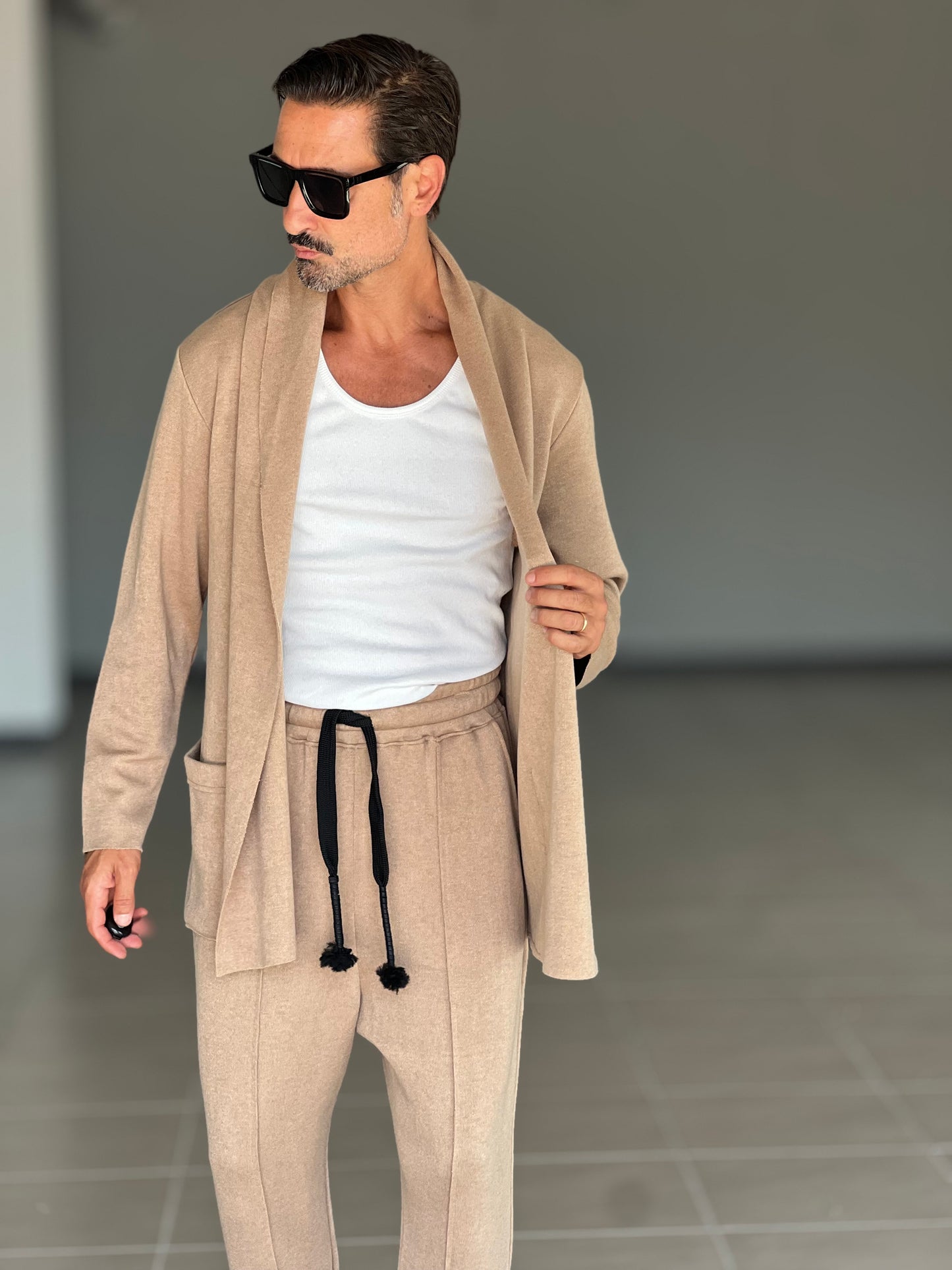 CARDIGAN CAMMELO MAXI SCIALLATO XAGON