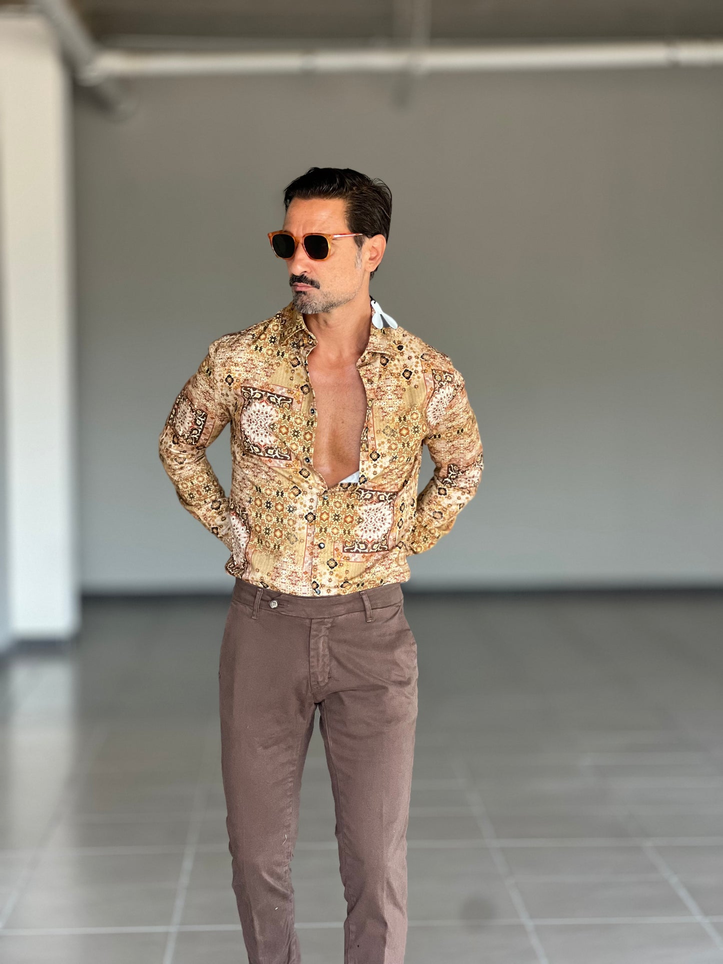 PANTALONE MORO GABARDINE DI COTONE