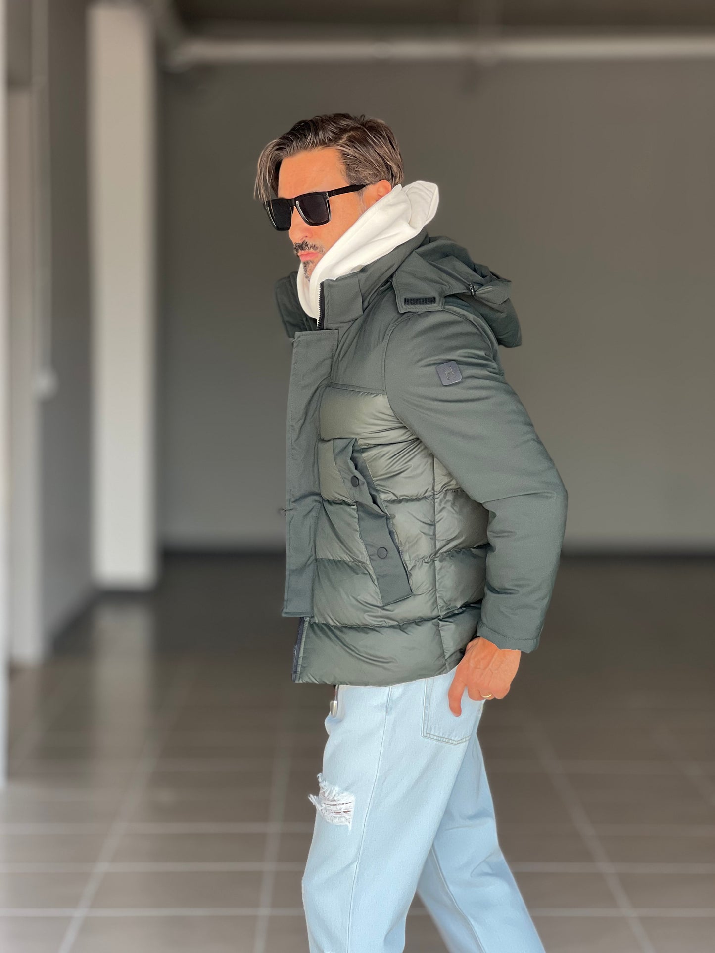 PIUMINO VERDE TECNCO E TESSUTO DOPPIO CURSORE HAPPER