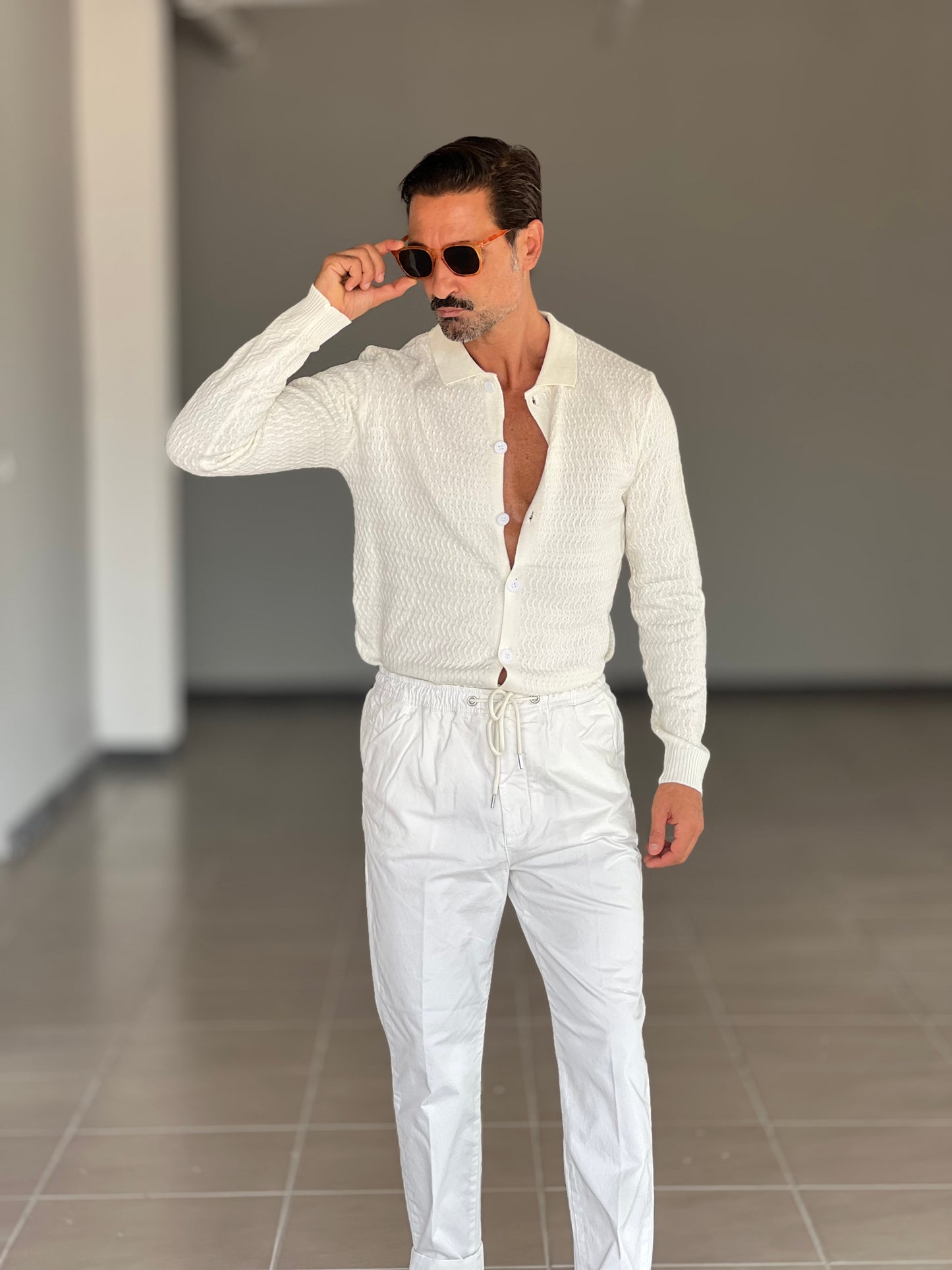 POLO CARDIGAN BURRO TRAMATA