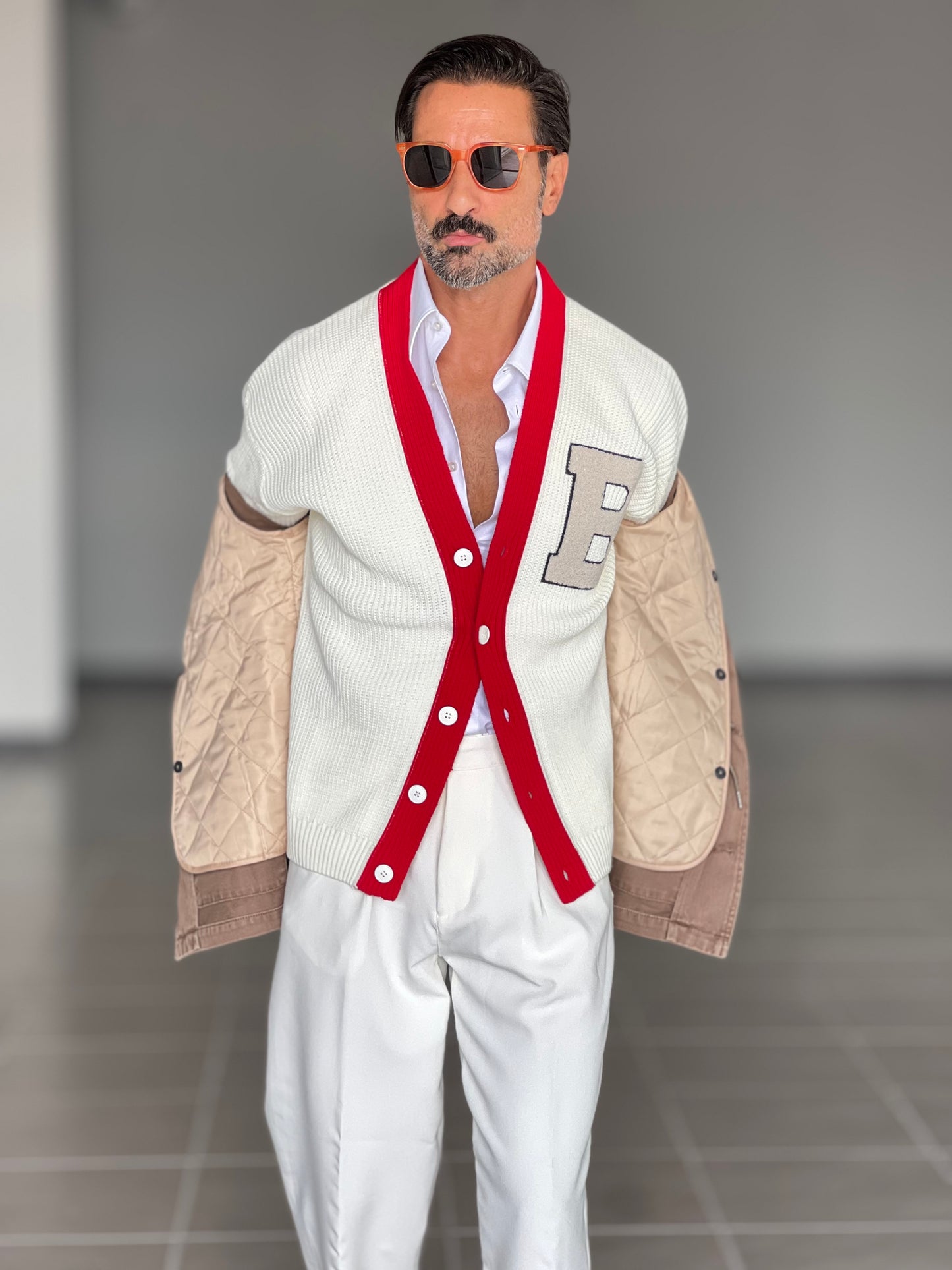 CARDIGAN PANNA DERBY RICAMO B