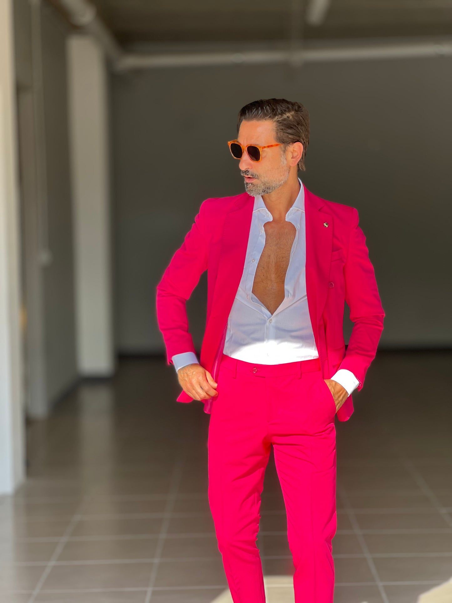 CAMICIA BIANCA COTONE COLLO ITALIANO STRECH
