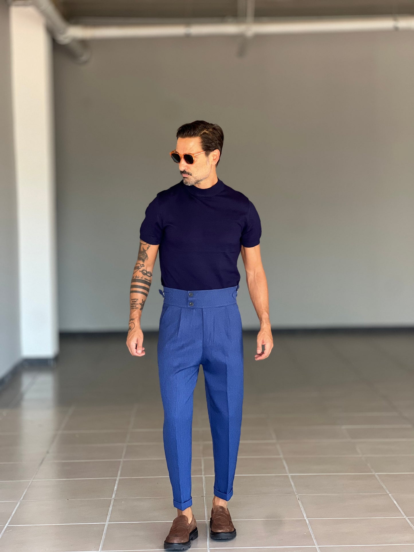 PANTALONE VITA ALTA BLU ROYAL