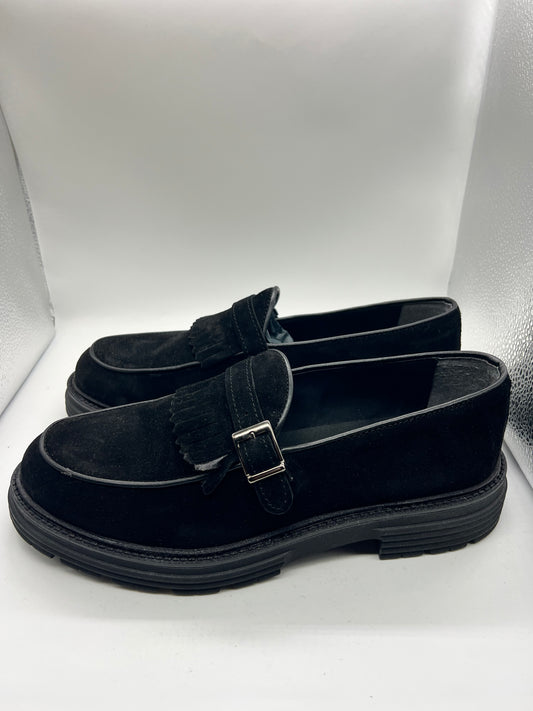 MOCASSINO CUOIO FRANGIA NERO