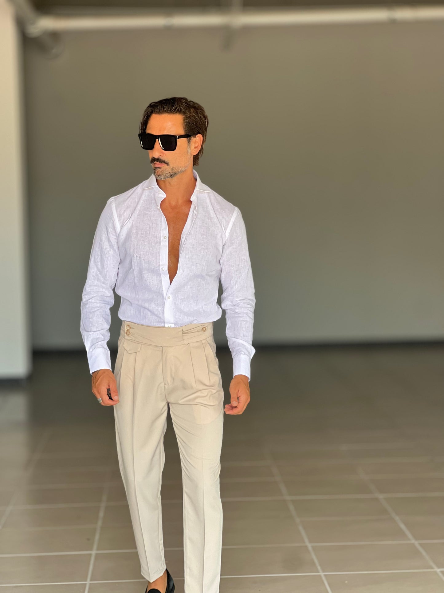 CAMICIA BIANCA 100%LINO