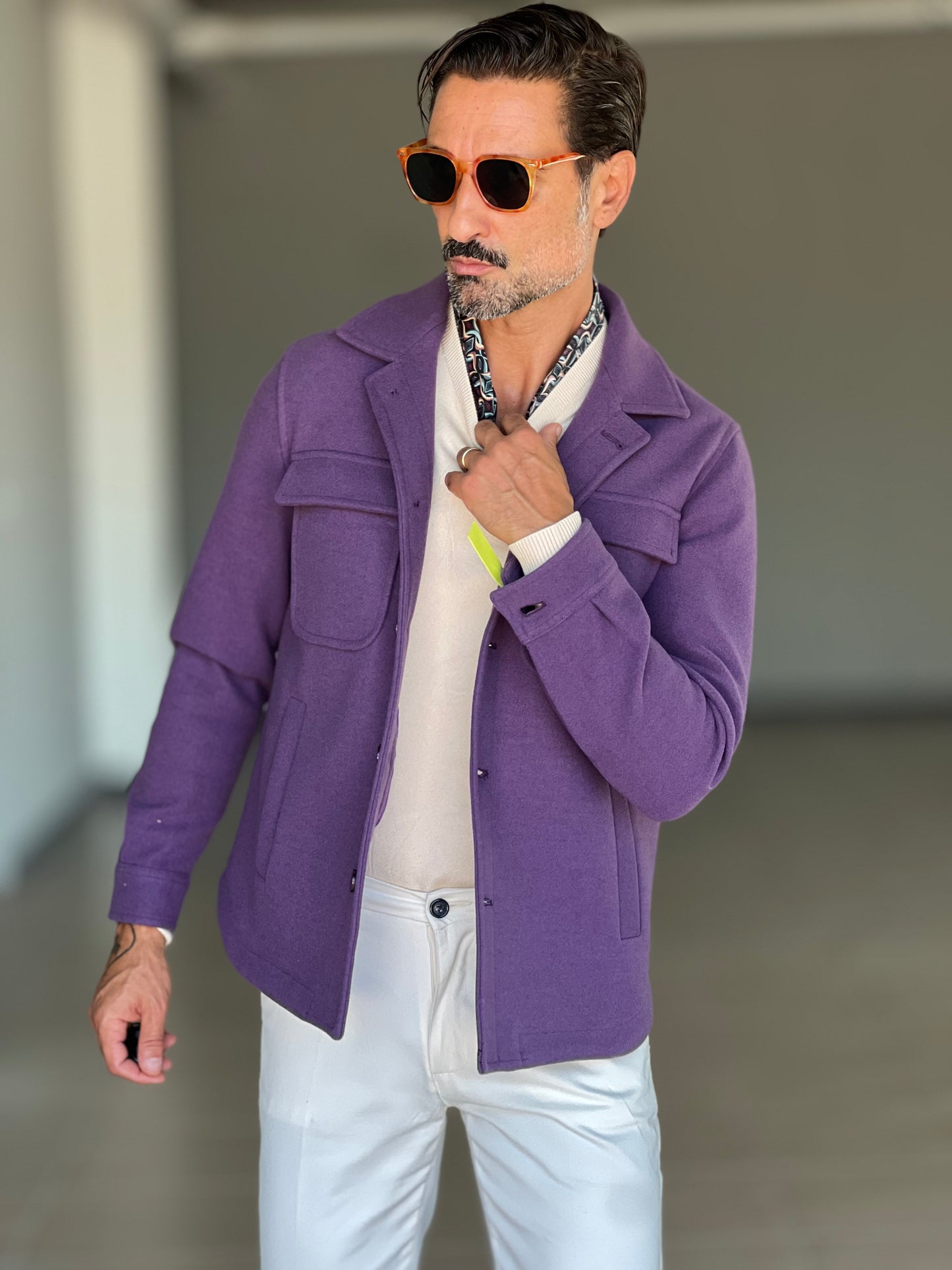 ECO-LEATHER BIKER WITH BLACK ON BLACK STUD