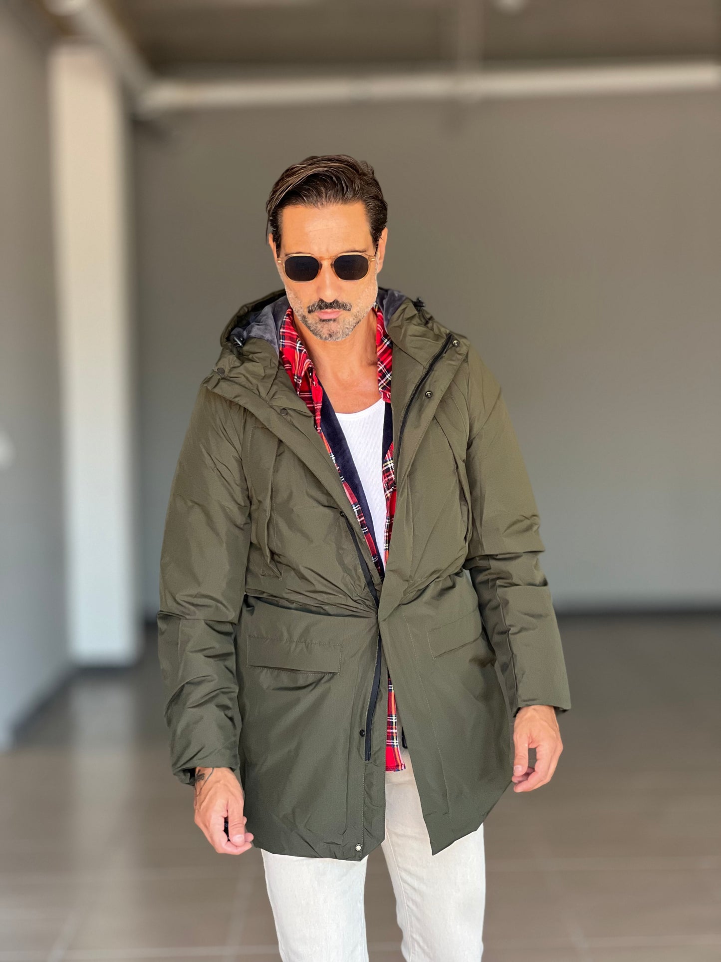 BLUE HIGH NECK COAT