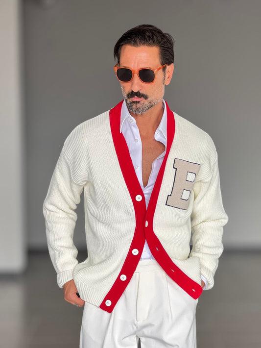 BLUE THREAD COTTON CREW NECK SWEATER