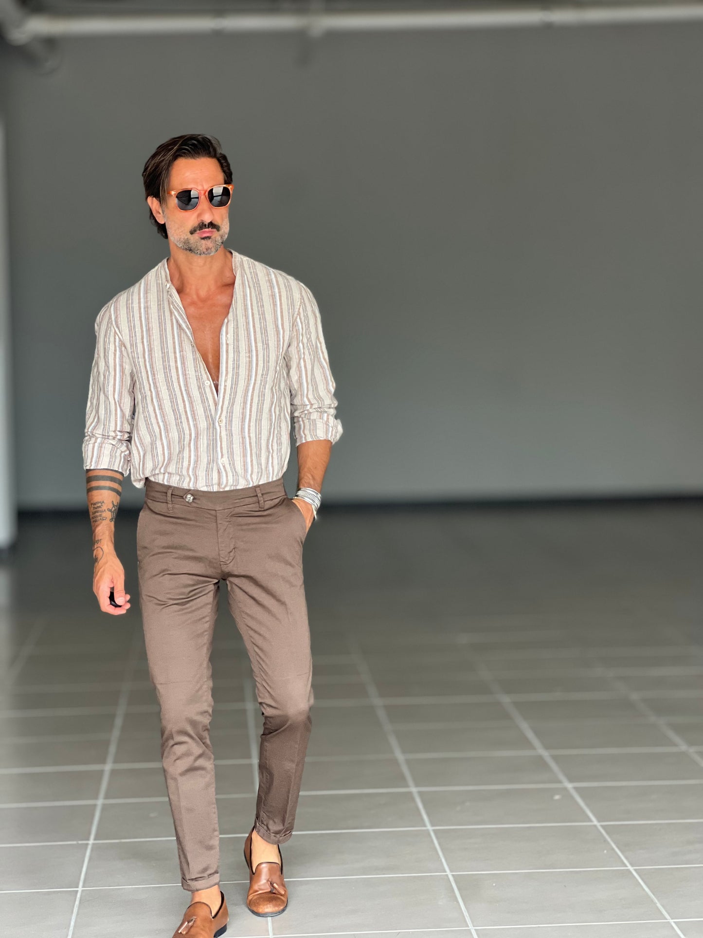 PANTALONE COTONE MORO RASATO TASCA AMERICA