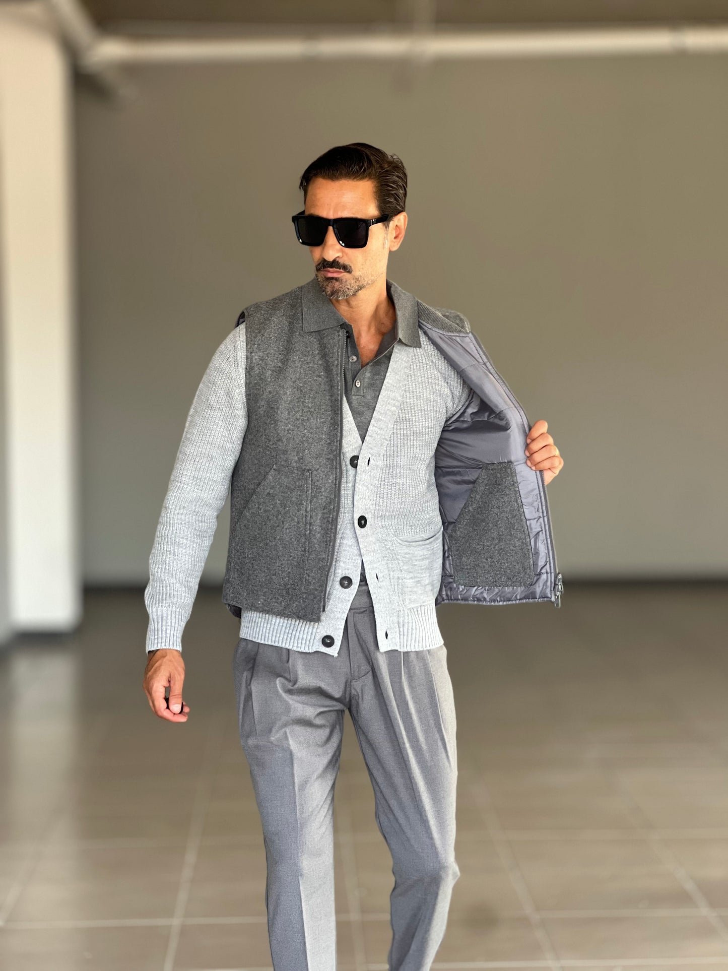 CARDIGAN GRIGIO MAGLIA INGLESE