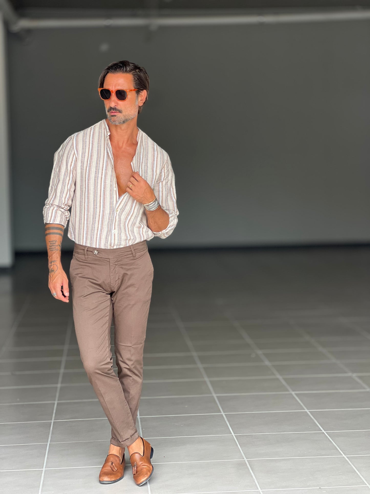 PANTALONE COTONE MORO RASATO TASCA AMERICA