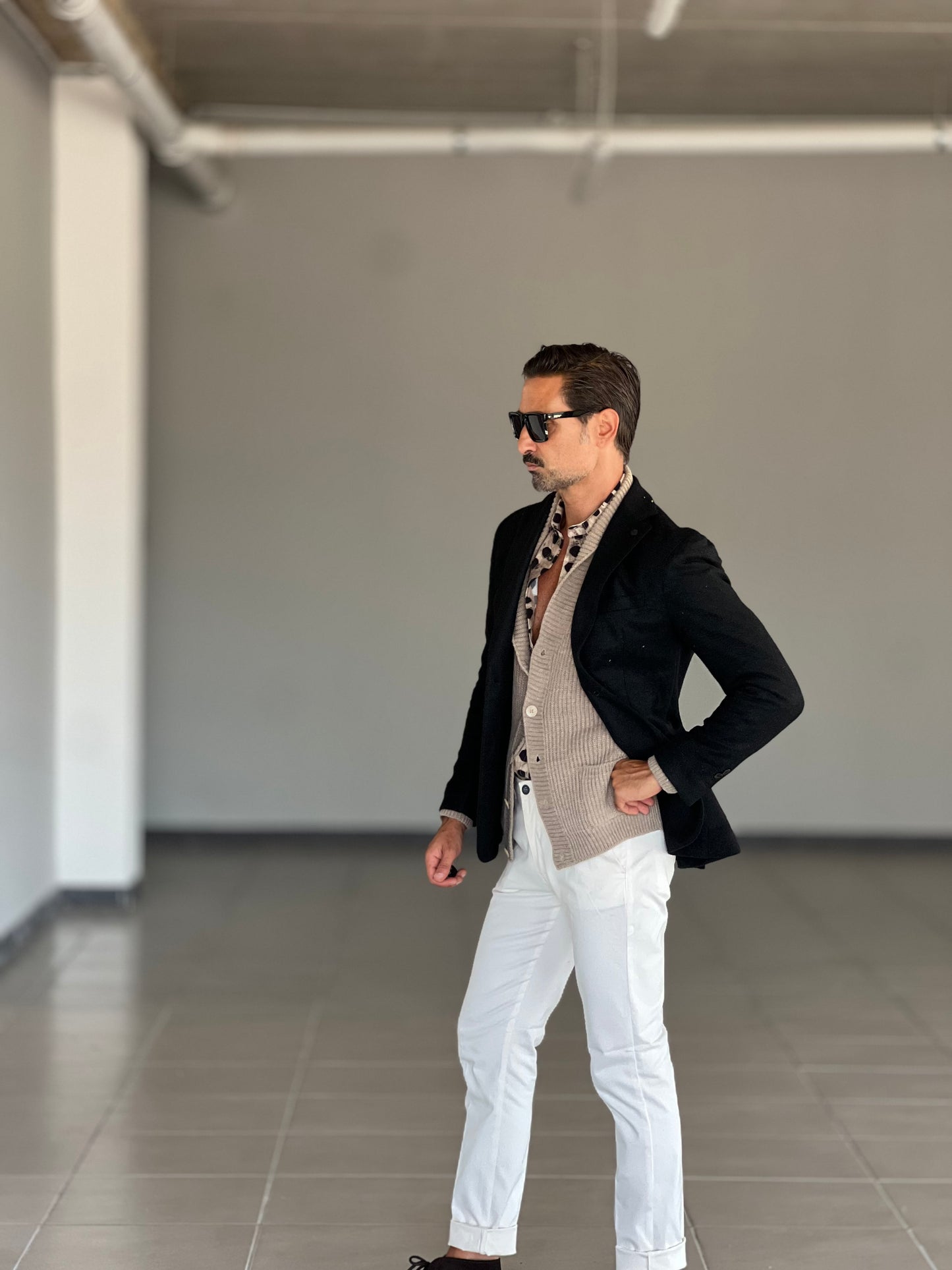 GIACCA LANA E MISTI NERA XAGON MONOPETTO