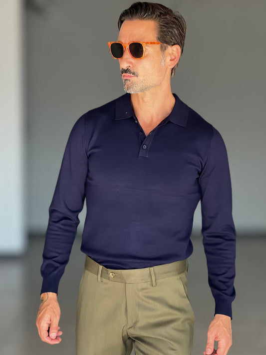 POLO BLU RASATA VISCOSA E MISTI