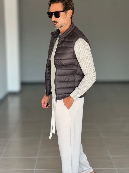 GILET PIUMINO GRIGIO PIOMBO