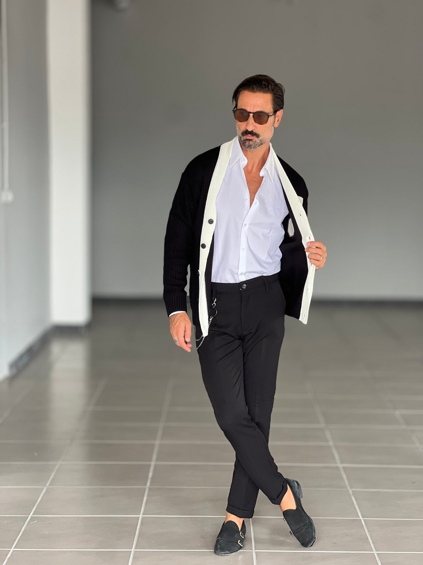 PANTALONE NERO VISCOSA E MISTI GAMBA DRITTA TASCA AMERICA