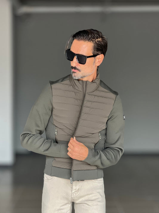 PIUMINO VERDE MANICA IN MAGLIA BL11