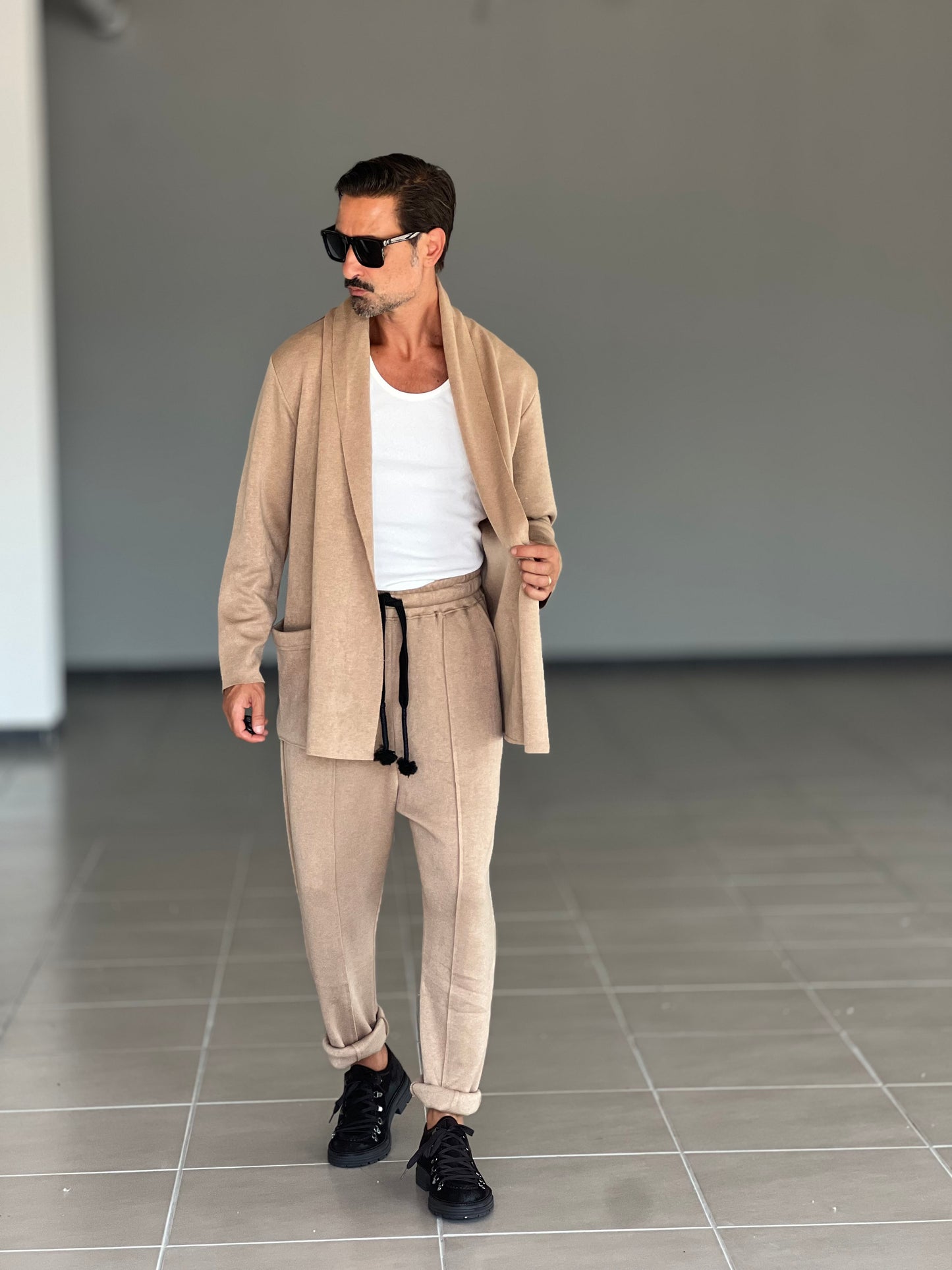 CARDIGAN CAMMELO MAXI SCIALLATO XAGON