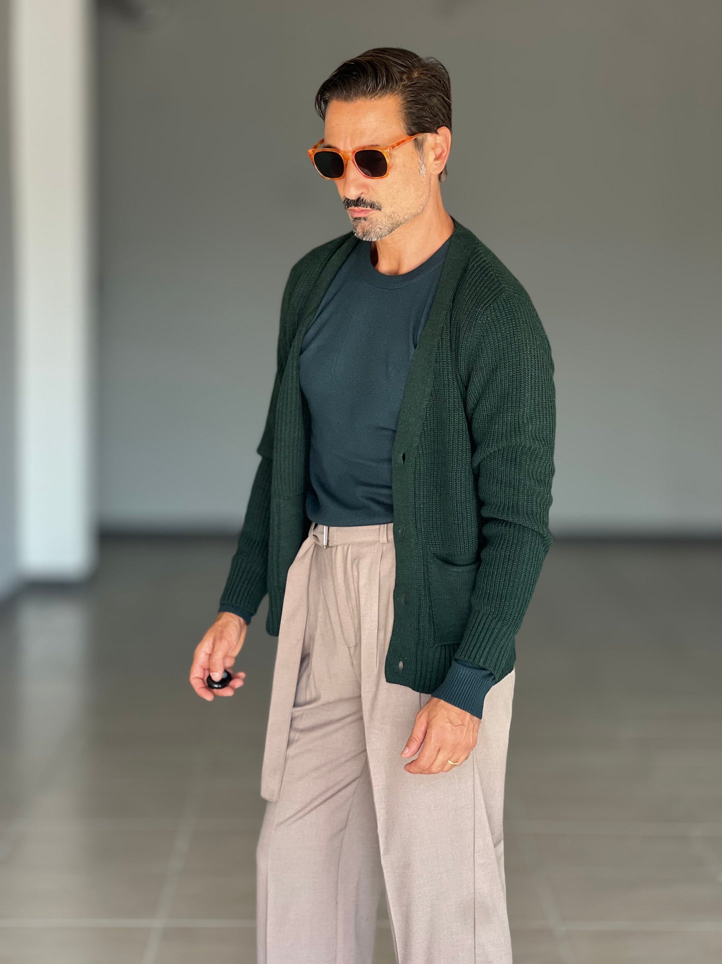 CARDIGAN VERDE MAGLIA INGLESE