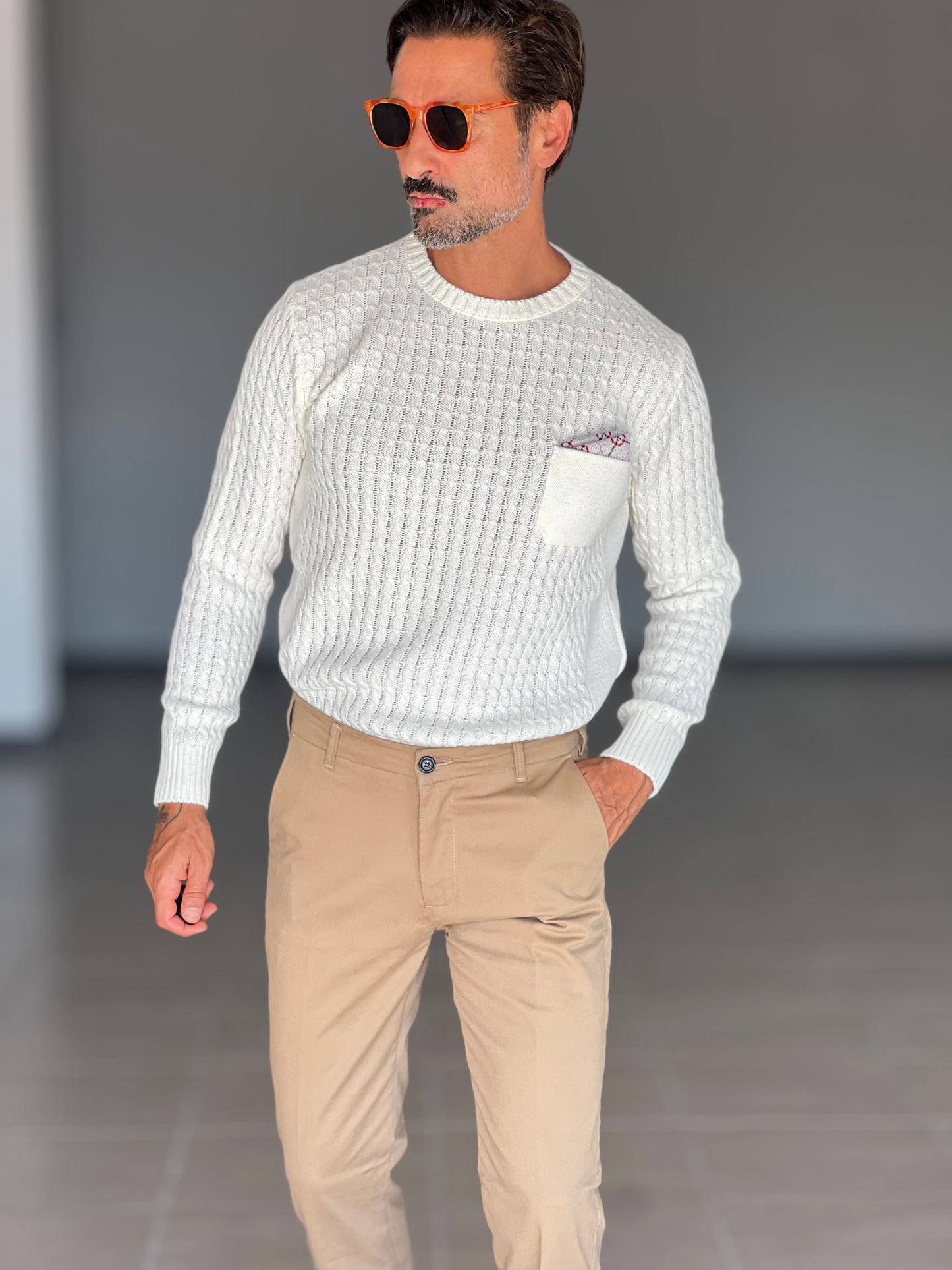 MAGLIA OPERATA PANNA TOPPE AI GOMITI