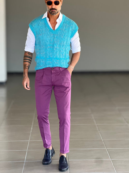 PANTALONE COTONE GLICINE RASATO TASCA AMERICA