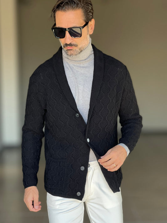 BEIGE COTTON OPEN CARDIGAN