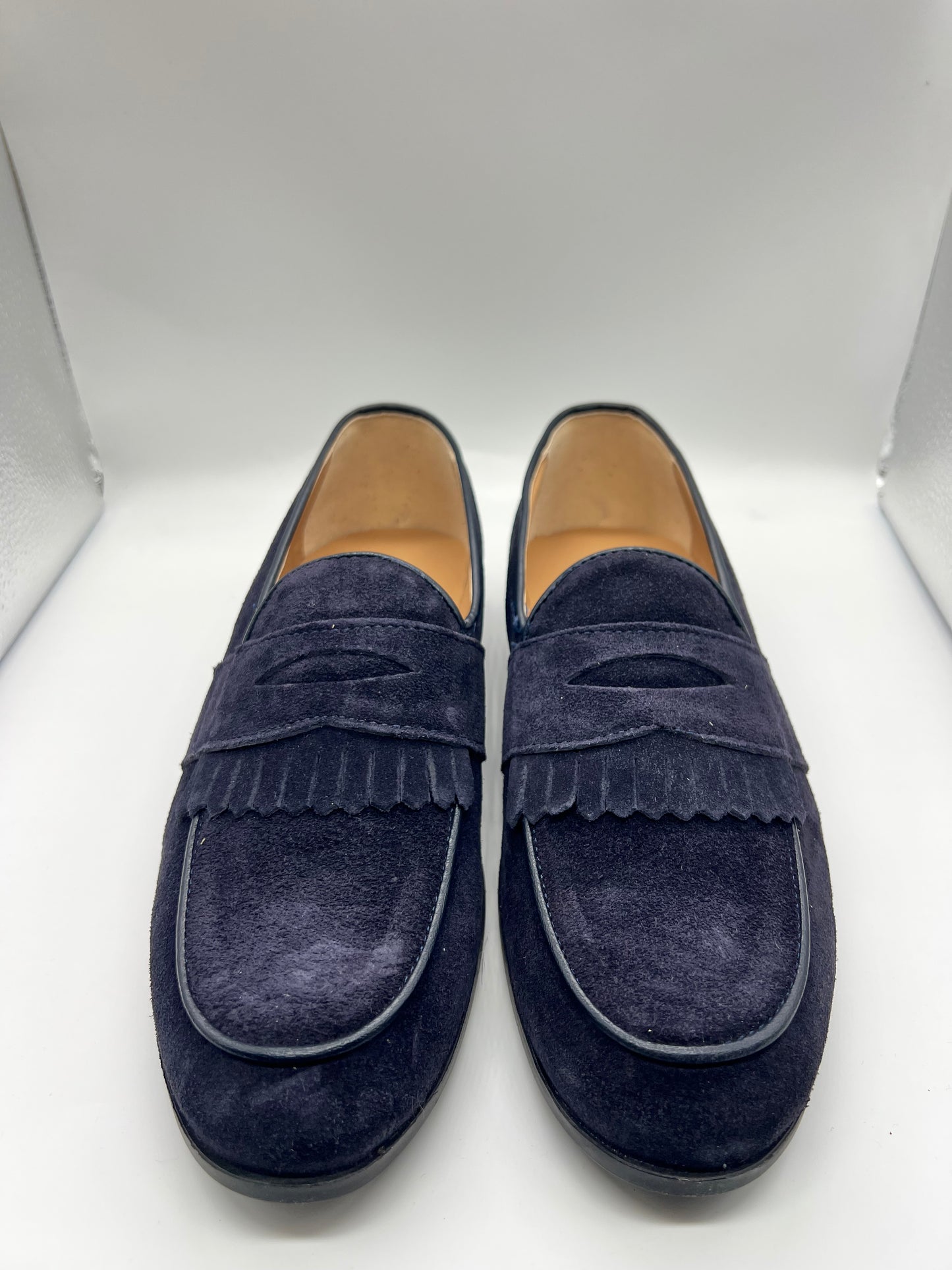 MOCASSINO CAMOSCIO BLU FRANGIA