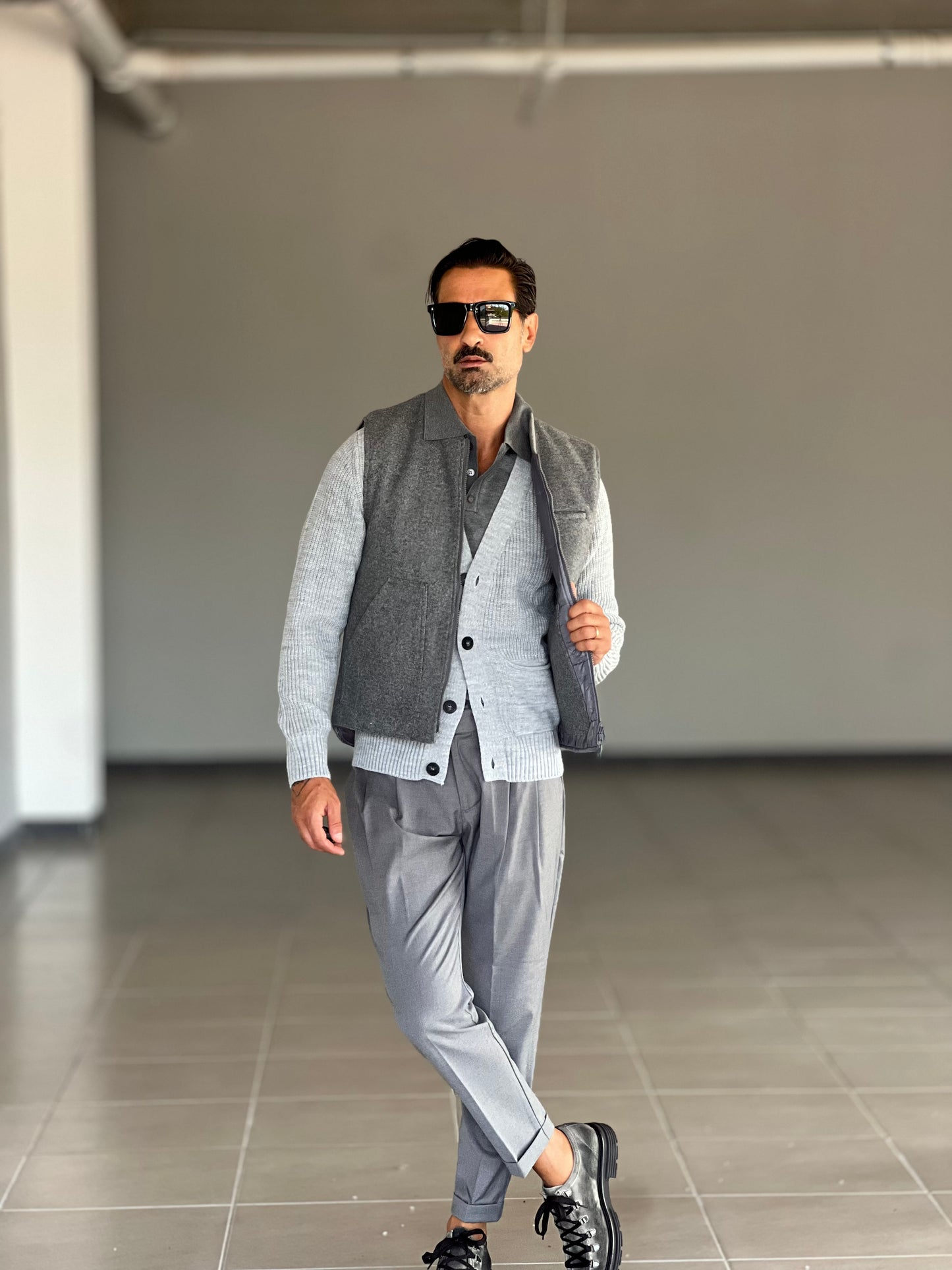 CARDIGAN GRIGIO MAGLIA INGLESE