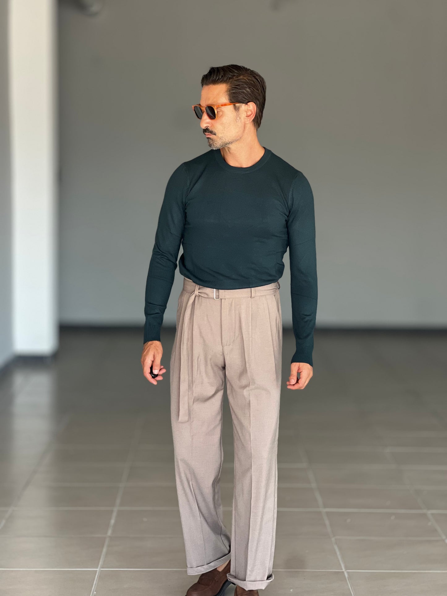 MAGLIA GIRO VERDE VISCOSA E MISTI