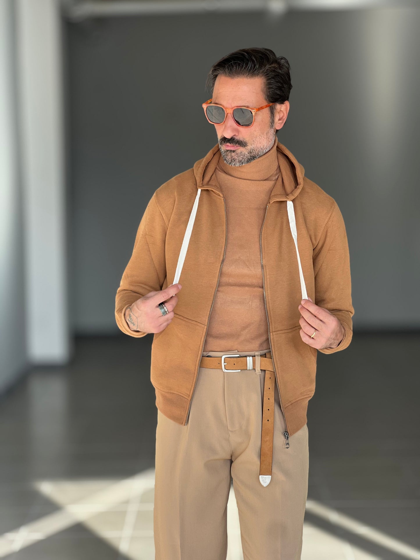 FELPA TABACCO DOPPIATA ZIP