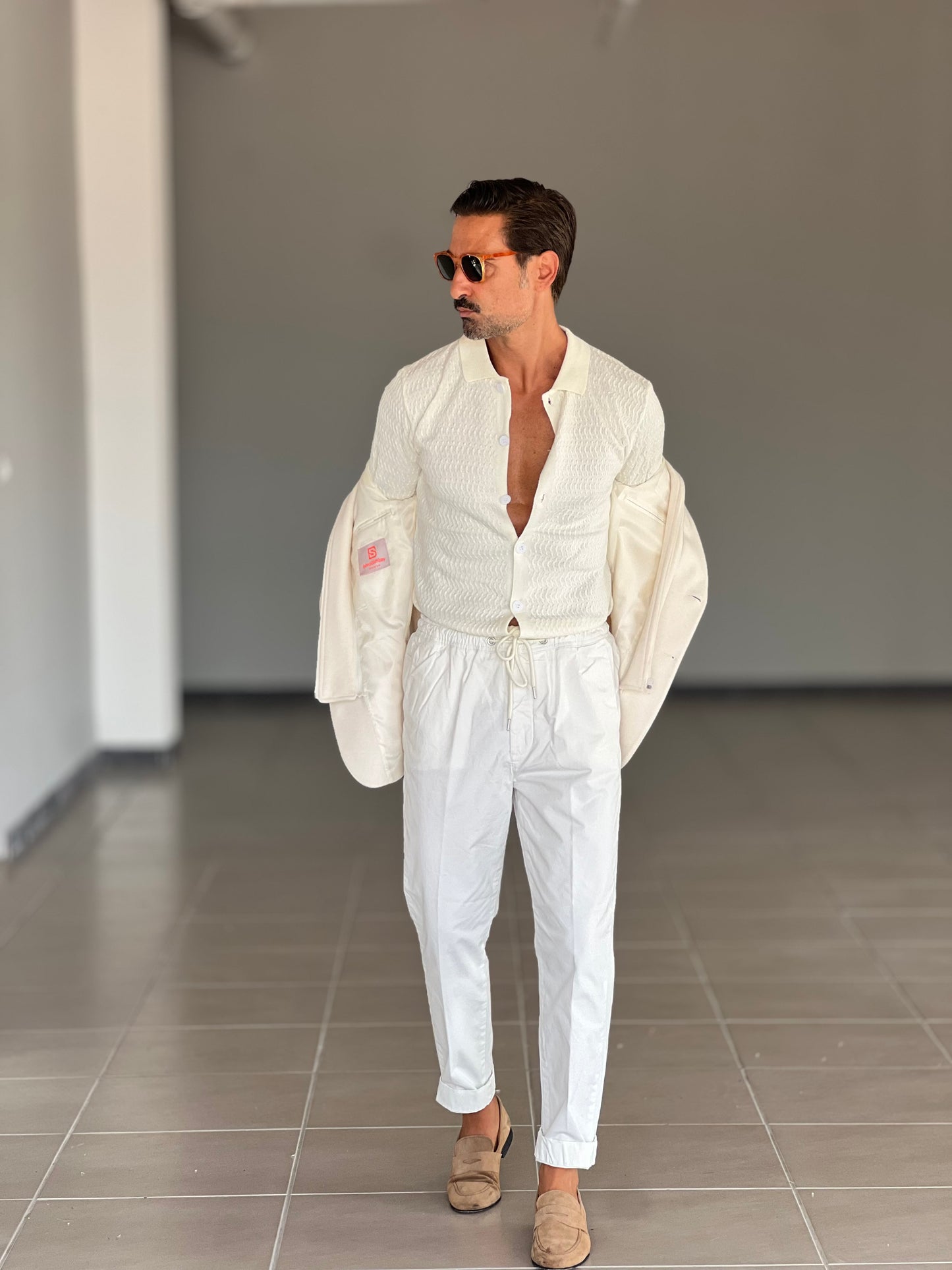 POLO CARDIGAN BURRO TRAMATA