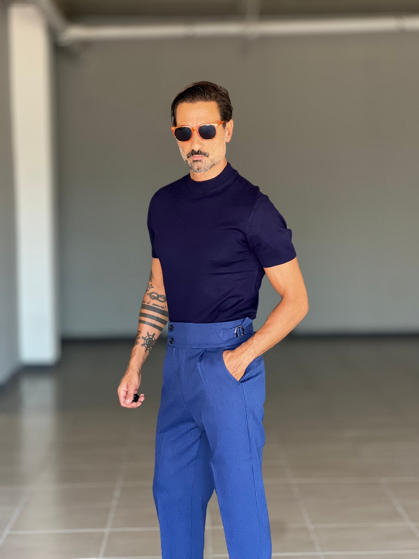 PANTALONE VITA ALTA BLU ROYAL