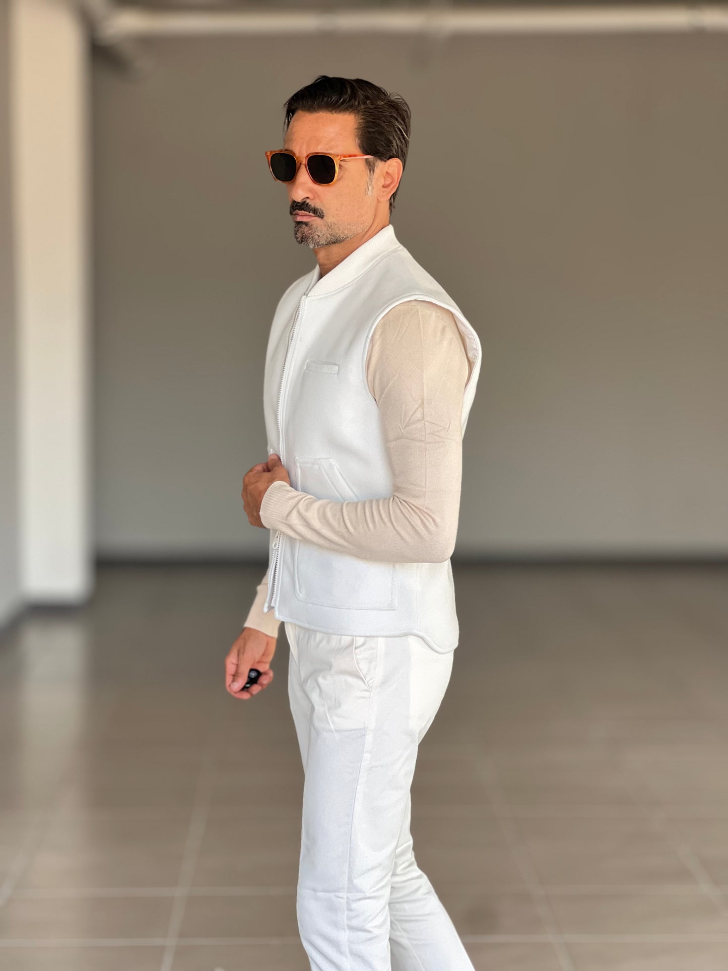 GILET BIANCO PANNO E PIUMINO REVERSIBILE