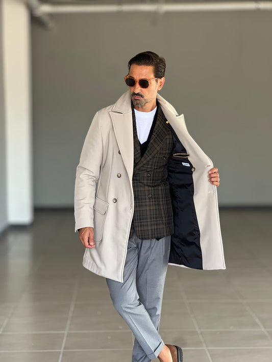 TRENCH BEIGE IMBOTTITO TECNICO DOPPIOPETTO