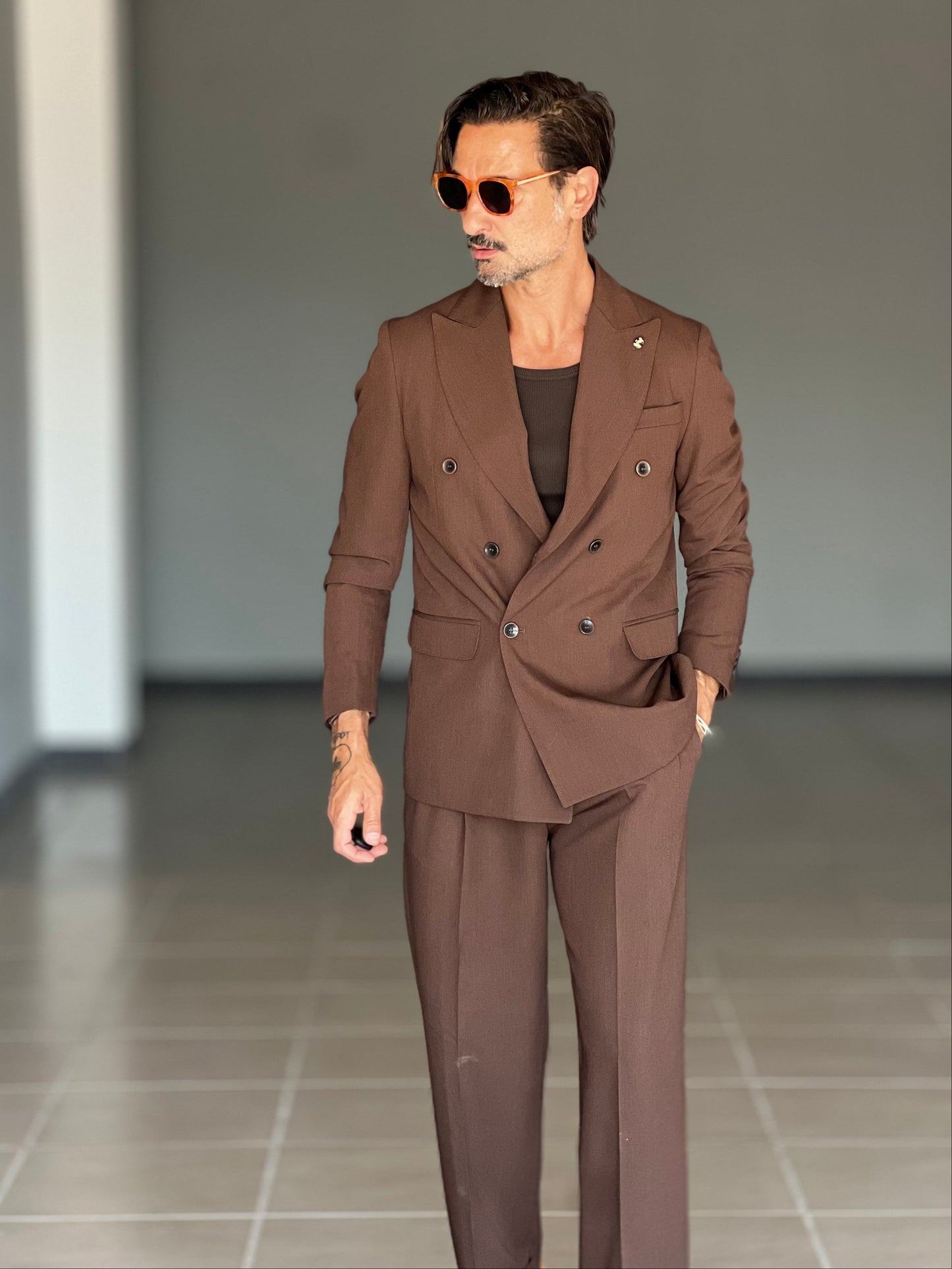 ABITO MORO DOPPIOPETTO PANTALONE FONDO AMPIO