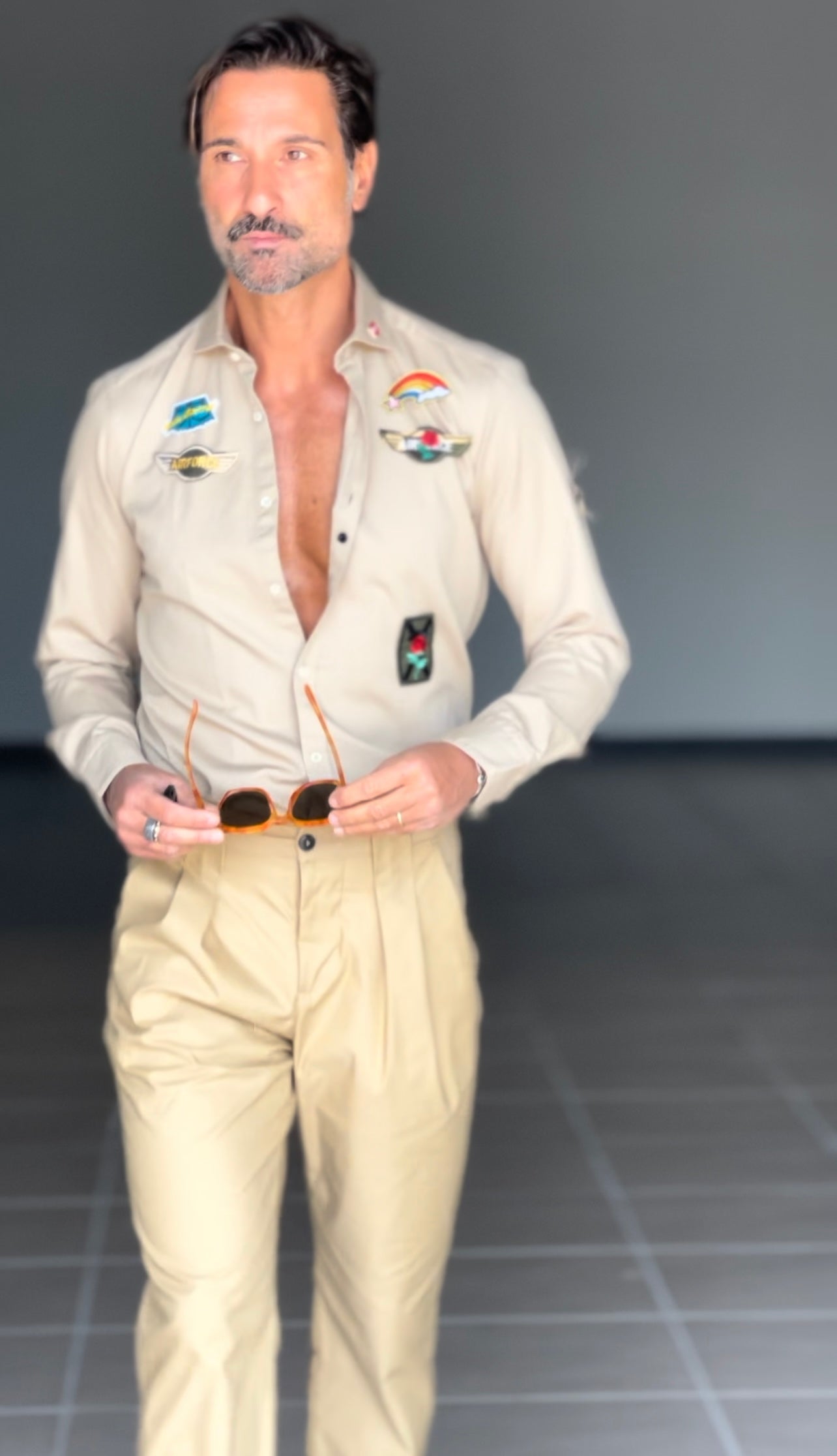 CAMICIA DEPOT CAMMELLO COTONE LAVATO STONE WASHED PATCH (OGNI TAGLIA HA TOPPE DIFFERENTI CI VOGLIONO 3 GIORNI PER ASSEMBLARE LA CAMICIA
