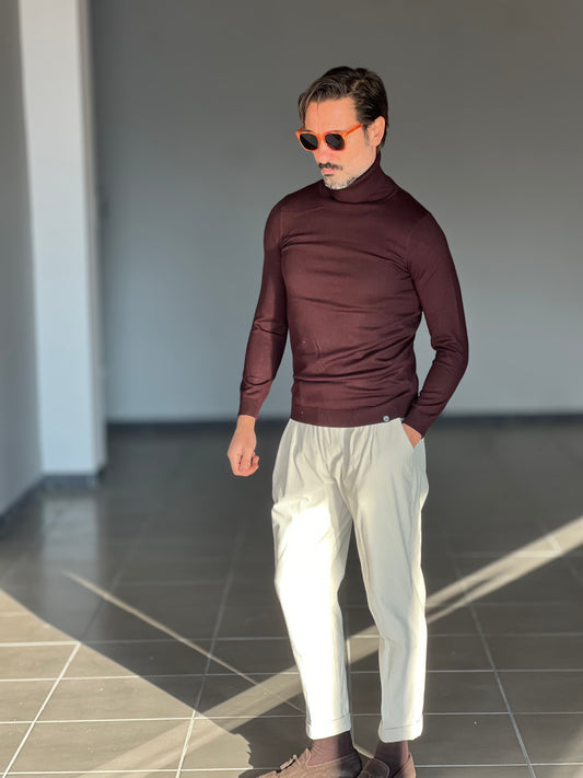 COLLO ALTO MARRONE VISCOSA TELAMIRA