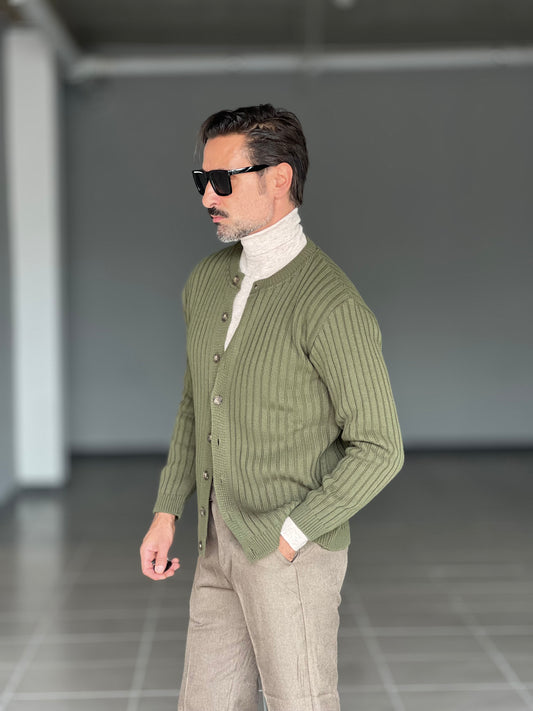 CARDIGAN VERDE GIROCOLLO BERBY