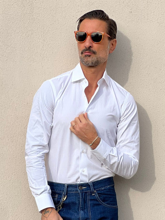 CAMICIA DEPOT BIANCA MICROFANTASIA PUNTINATA DOPPIORITORTO