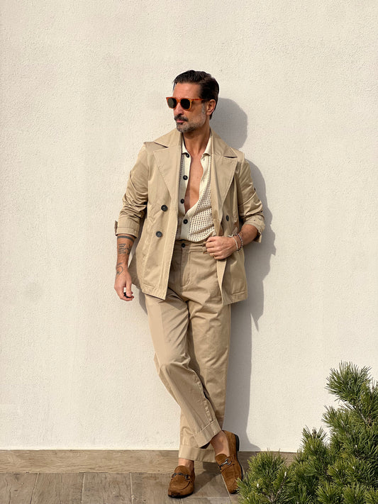 TRENCH CORTO CAMMELLO ALTATENSIONE