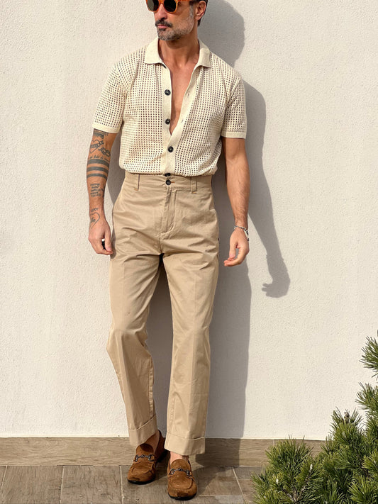 PANTALONE JAPAN CAMMELLO ALTATENSIONE