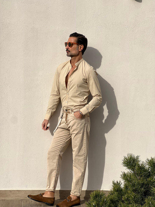 CAMICIA DEPOT CAMMELLO COREANA GARZATA