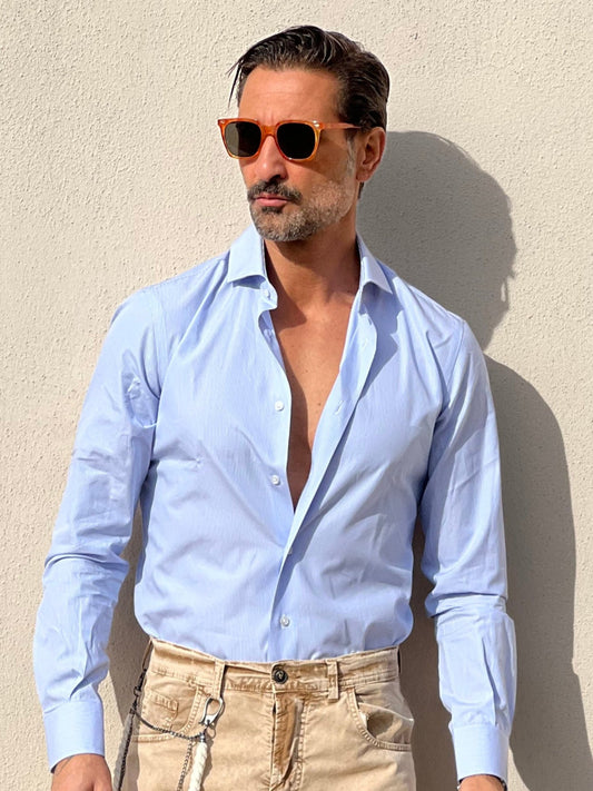 CAMICIA DEPOT MILLERIGHE BIANCA E AZZURRA DOPPIORITORTO